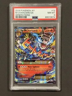 Pokemon TCG M Charizard EX Mega Full Art Holo Generations PSA 8 2016 12/83 - Image 1