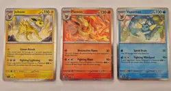 PRISMATIC EVOLUTIONS SV 169 JOLTEON SV167 FLAREON SV168 VAPOREON CARDS - Image 1