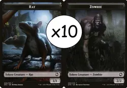 Rat \ Zombie Token x10 Lot - #05/09 - Forgotten Realms - NM-LP MTG - Image 1