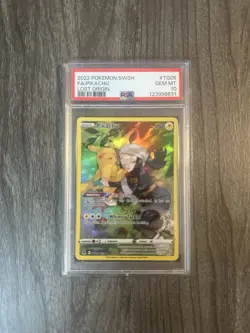 2022 POKEMON SWORD & SHIELD LOST ORIGIN #TG05 FULL ART/PIKACHU PSA 10 - Image 1