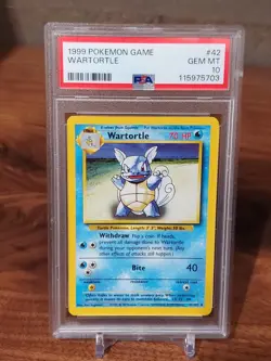 1999 Pokemon Base Set Unlimited Wartortle #42 PSA 10 GEM MINT - Image 1