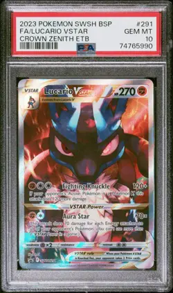 Pokemon TCG Lucario VSTAR SWSH291 - Crown Zenith ETB Black Star Promo - PSA 10 - Image 1