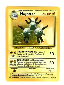 Magneton 9/102 Holo Holo Rare Base Set Unlimited Pokemon Holo Lightly Played - Image 1