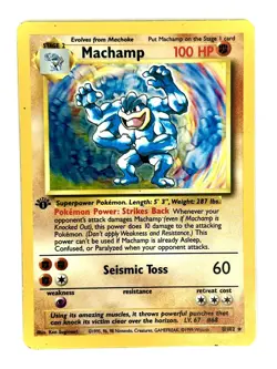 Machamp 8/102 Holo Holo Rare Deck Exclusives Pokemon 1st Edition Holo MP - Image 1