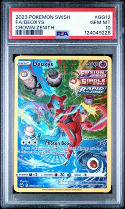 PSA 10 2023 Pokemon Sword And Shield Crown Zenith #GG12 Full Art Deoxys - Image 1
