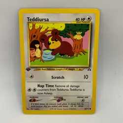 Pokemon TCG - Teddiursa 65/75 1st Edition Common - WOTC Neo Discovery - NM - Image 1