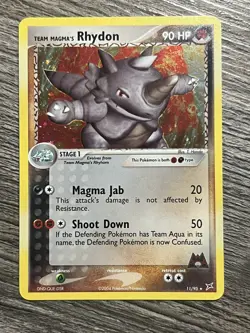 Team Magma’s Rhydon - 11/95 - Pokemon Card - WOTC - Holo - Image 1