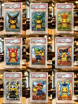 9PCS Pokemon cards Poncho-wearing Pikachu cards fans collection HOT - Image 1