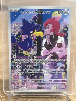 Pokemon TCG Team Rockets Murkrow Card 200/182 Destined Rivals Illustration - Image 1