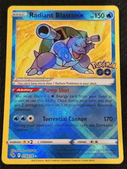 Radiant Blastoise 018/078 Pokemon GO Holo Near Mint!! - Image 1
