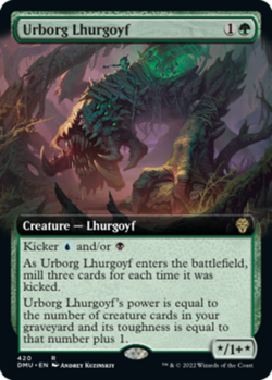 x1 Urborg Lhurgoyf - Foil - Extended Art R MTG Dominaria United M/NM, English - Image 1