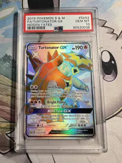 PSA 10 Turtonator GX SV52/SV94 Shiny GX Rare Hidden Fates Shiny Vault Pokemon - Image 1