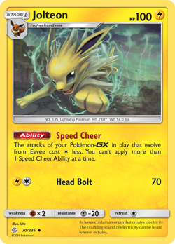 JOLTEON 70/236 UC COSMIC ECLIPSE POKEMON NM/M - Image 1