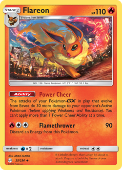 FLAREON 25/236 UC COSMIC ECLIPSE POKEMON NM/M - Image 1