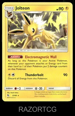 JOLTEON 23/68 R HIDDEN FATES POKEMON LP - Image 1