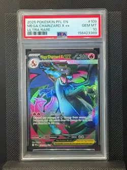 Pokemon Me02: Phantasmal Flames - Mega Charizard X ex 109/094 Ultra Rare PSA 10 - Image 1