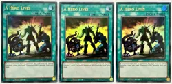 3 x MAMA-EN081 A Hero Lives - Ultra Rare 1st Edition Near Mint YuGiOh Cards - Image 1