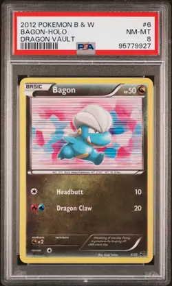 2012 POKEMON B&W DRAGON VAULT #6 BAGON-HOLO PSA 8 - Image 1