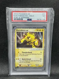 2003 Pokemon EX Electabuzz EX Holo Ruby & Sapphire 97/109 PSA 7 NM - Image 1