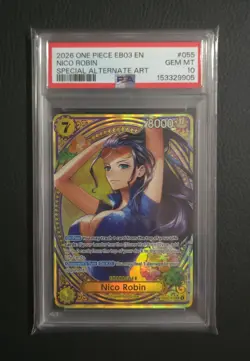 2026 One Piece EB03-055 EN Nico Robin Special Alternate Art PSA 10 GEM MINT - Image 1