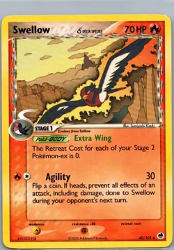 NM - Swellow (Delta Species) #40/101 | Uncommon | Dragon Frontiers - Image 1
