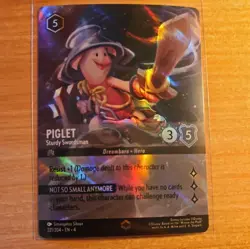 Disney Lorcana Piglet Sturdy Swordsman 221/204 | ENCHANTED | Ursula's Return - Image 1