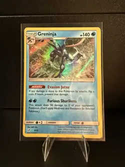 Greninja 9/18 Detective Pikachu Pokemon TCG Heavily Played - Image 1