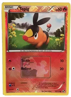 Tepig Crosshatch Holo BW Play! Pokemon League Promo Near Mint* - Image 1