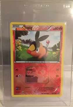 Tepig Crosshatch Holo BW Play! Pokemon League Promo Near Mint* - Image 3
