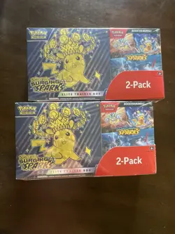 Pokemon TCG Surging Sparks ETB + Booster Bundle Costco Pack Sealed *Lot of 2* - Image 1