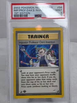 Pokemon Impostor Professor Oak's Invention Neo Destiny 94 1st Edition PSA 9 MINT - Image 1