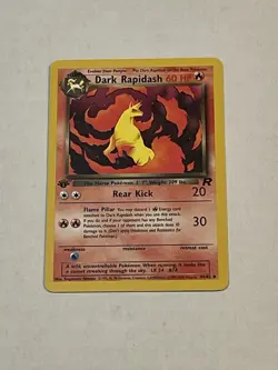 VTG Pokemon TCG Dark Rapidash 44/82 1st Edition Team Rocket Non-Holo WOTC 2000 - Image 3