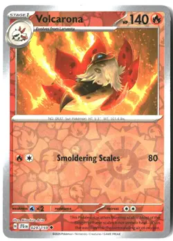 Volcarona 029/159 Uncommon Journey Together Pokemon Reverse Holo Near Mint - Image 1