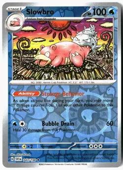 Slowbro 043/198 Rare Scarlet & Violet Pokemon Reverse Holo Near Mint - Image 1