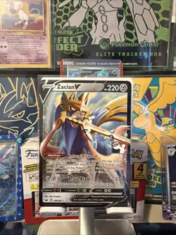 Zacian V 138/202 - Play! Pokemon Prize Pack Series One Stamped - rare - HOLO - Image 2