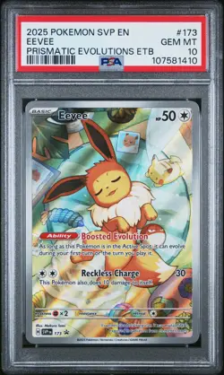 2025 SVP EN-SV Black Star Promo Eevee #173 Prismatic Evolutions Etb PSA 10 - Image 1