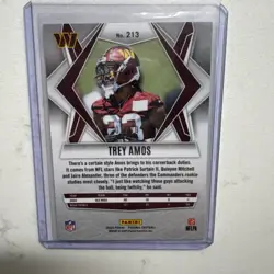 2025 Panini Phoenix - Rookies Trey Amos #213 Gold Hyper 6/10 (RC) - Image 2