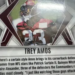 2025 Panini Phoenix - Rookies Trey Amos #213 Gold Hyper 6/10 (RC) - Image 3