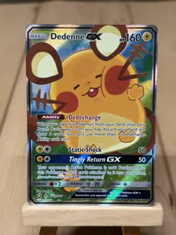 Dedenne GX 195a/214 Alternate Full Art Promo Pokemon Card LP - Image 1