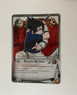 Naruto CCG - (No. 1 Rookie) Sasuke Uchiha #047 - 2002 Jump Bandai Card - Image 1