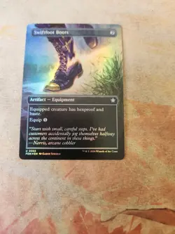 Swiftfoot Boots Borderless FOIL Foundations MTG NM - Image 1
