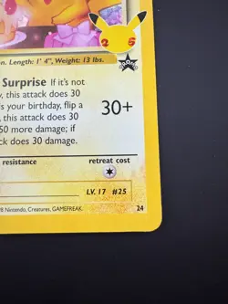Pokemon Celebrations Birthday Pikachu 24 Classic Collection Holo Near Mint NM/M - Image 5