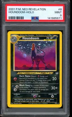 2001 Pokemon Houndoom P.M. Neo Revelation Holo #8 PSA 9 MINT - Image 1