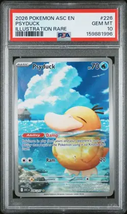 Pokemon Psyduck Ascended Heroes Illustration Rare #226 PSA 10 Gem Mint - Image 1