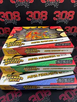 Pokemon TCG Mega Evolution Ascended Heroes Mega Ex Box SEALED Set of (3) - Image 1