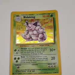 Pokemon Nidoking Base Set 11/102 Holo Rare Stage 2 90 HP Ken Sugimori Card 1999 - Image 1