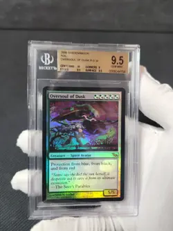 2008 MTG Shadowmoor Oversoul of Dusk Foil Rare Graded Magic Card BGS 9.5 Gem - Image 1