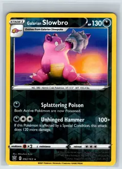 Galarian Slowbro 092/163 Battle Styles Reverse Holo NM - Image 1