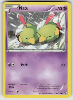 Natu 55/113 Common Legendary Treasures Pokemon Lightly Played - Image 1