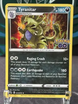 Pokemon Tyranitar Pokemon Go #043/078 Rare Holo Near Mint - Image 1